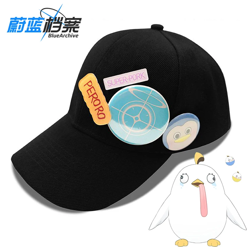 Game Blue Archive Perozilla Cosplay Hat Unisex Adjustable Hip Hop Baseball Cap Badge Casual Sun Hats Accessories