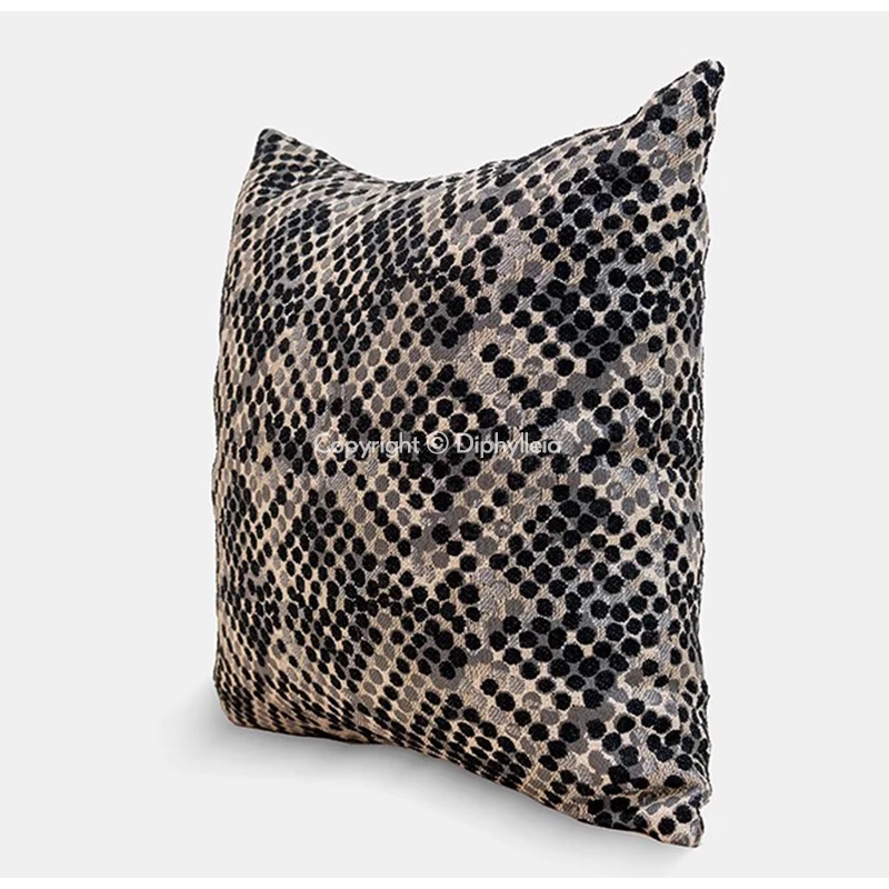 Diphylleia Mosaic Braided Cushion Cover Coffee BlackThickened Fabric Woven Mid-Century Modern Design Throw Pillow Case 45x45cm