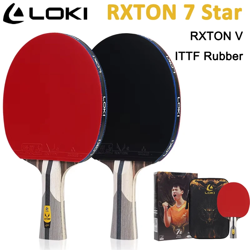

LOKI R7 Table Tennis Racket 5 Wood 2 Carbon Ping Pong Paddle 7 Star Table Tennis Blade with RXTON V ITTF Table Tennis Rubber