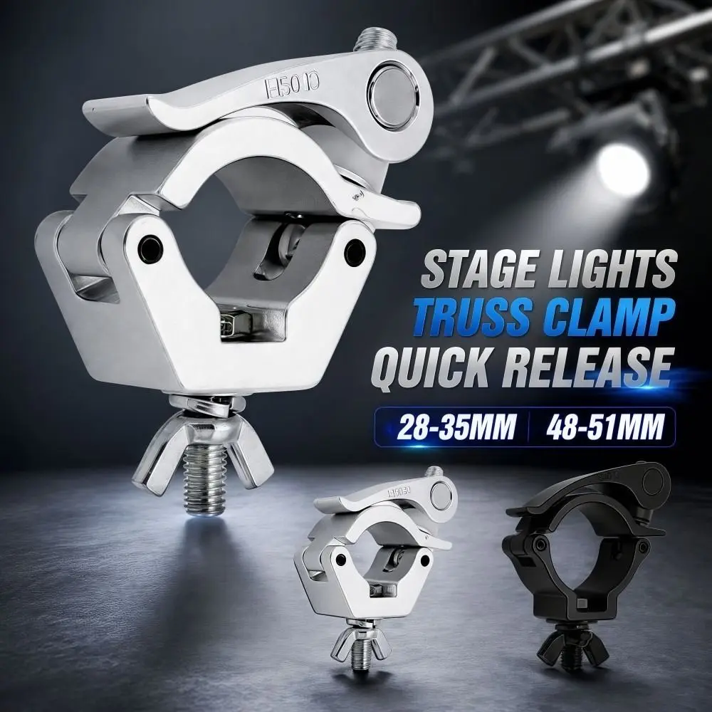 Quick Release Stage Lights Truss Clamp Aluminum Alloy Clip Bracket Lamp Hanger Hooks Sturdy 28-35mm 48-51mm Fixing Clip