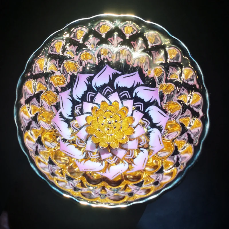 

Tianshan Snow New Lotus Purple Aura Blue Handmade Silver Inlaid Cup Kiln Opening