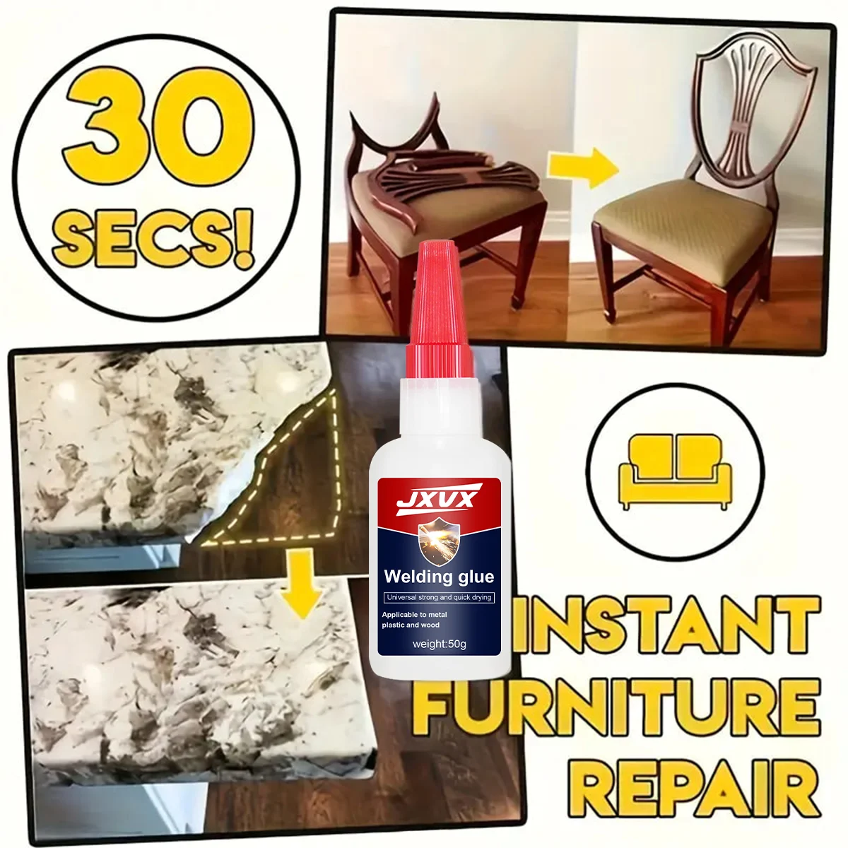 LOOLIFL 50 مللي غراء فائق عالمي عالي الشد للراتنج والسيراميك والزجاج المعدني والقوة الصناعية والتأثير الفوري 100% #2