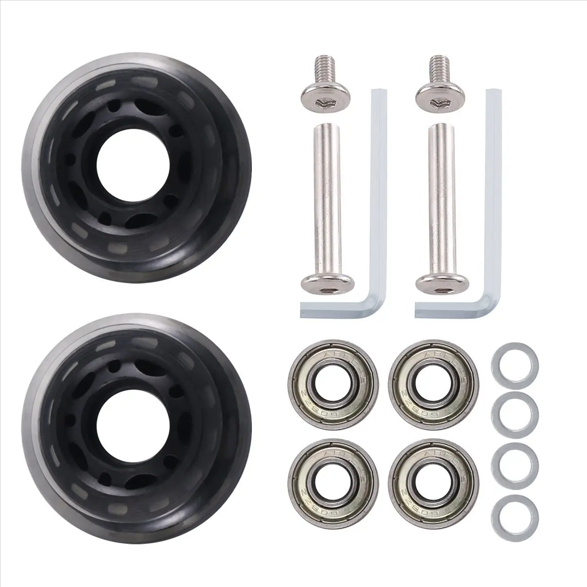 ABQR 60 мм x 18 мм, сменные колеса для багажного чемодана, осей, гаечный ключ, роскошный ремонт с колесами из полиуретана, подшипники из углеродистой стали