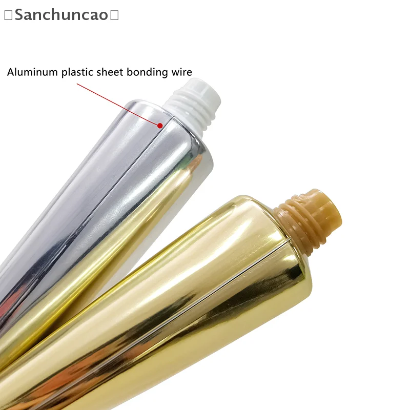 1 szt. złoto srebro puste plastikowe miękkie tubki do wielokrotnego napełniania butelka do wyciskania pojemnik kosmetyczny do czyszczenia twarzy balsam do kremu do rąk