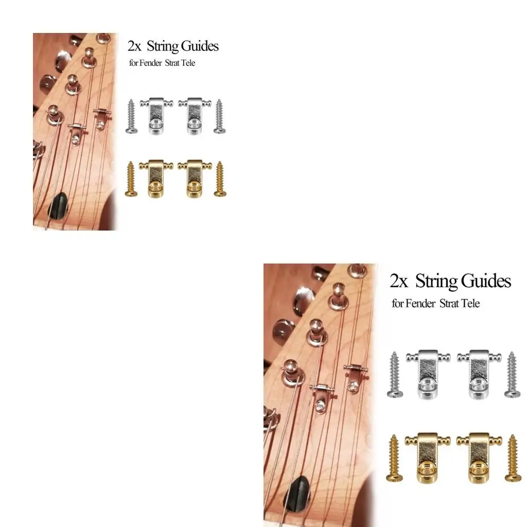 Q39E 2 Pcs Guitar String Retainers Tree Replaceable Retainers Metal Guitar Parts