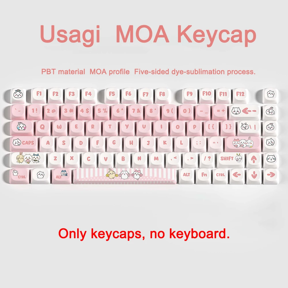 

MOA Profile Keycaps Cute Usagi 75%/Full Cartoon Pattern Theme Keycap Keyboard Decoration For Mechanical Keyboard Cartoon Keycaps