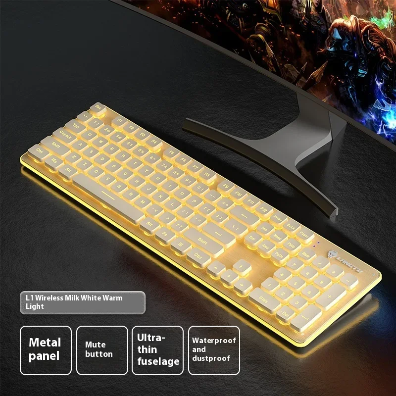 

LANGTU LT600 Wireless Silent Keyboard and Mouse 26 Keys Conflict Free Human Sports Games Keyboard and Mouse Office Games