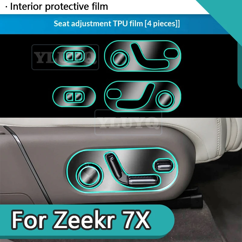 

For Zeekr 7X car window button film TPU transparent scratch-resistant sticker decorative strip interior accessories