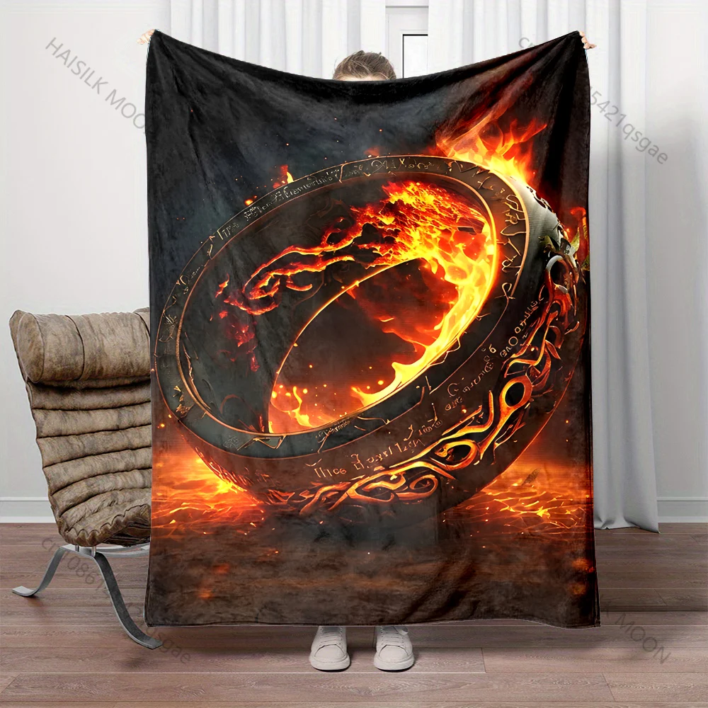 Multiple sizes Burning magical ring Blanket Suitable for Home Bedroom Sofa Travel Camping Blanket Various Sizes for Gifts