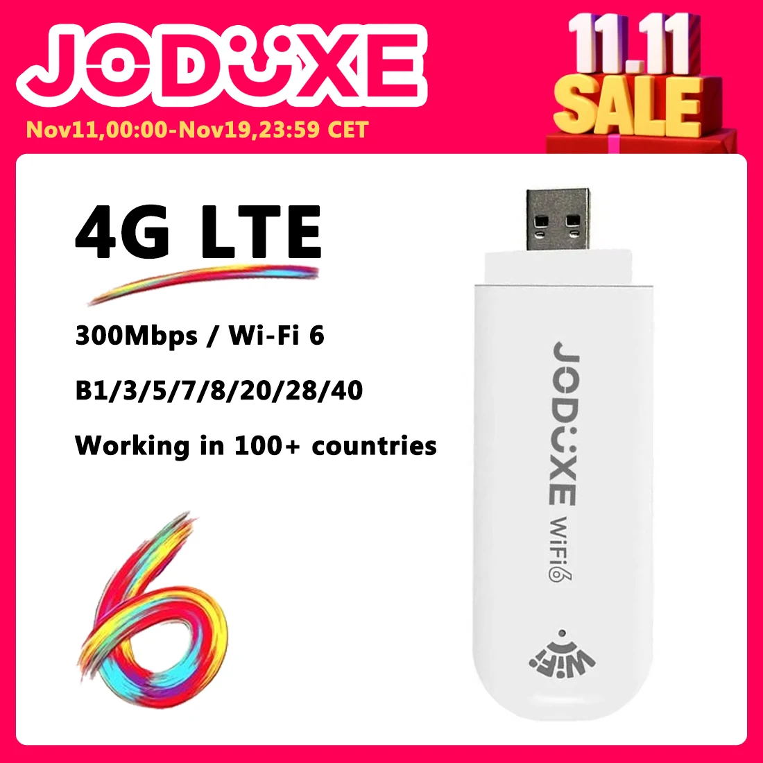 

JODUXE Router MF782D 2.4G WiFi 6 Efficient Wall Penetration Children Online Protection Mobile WiFi Router Repeater USB Modem