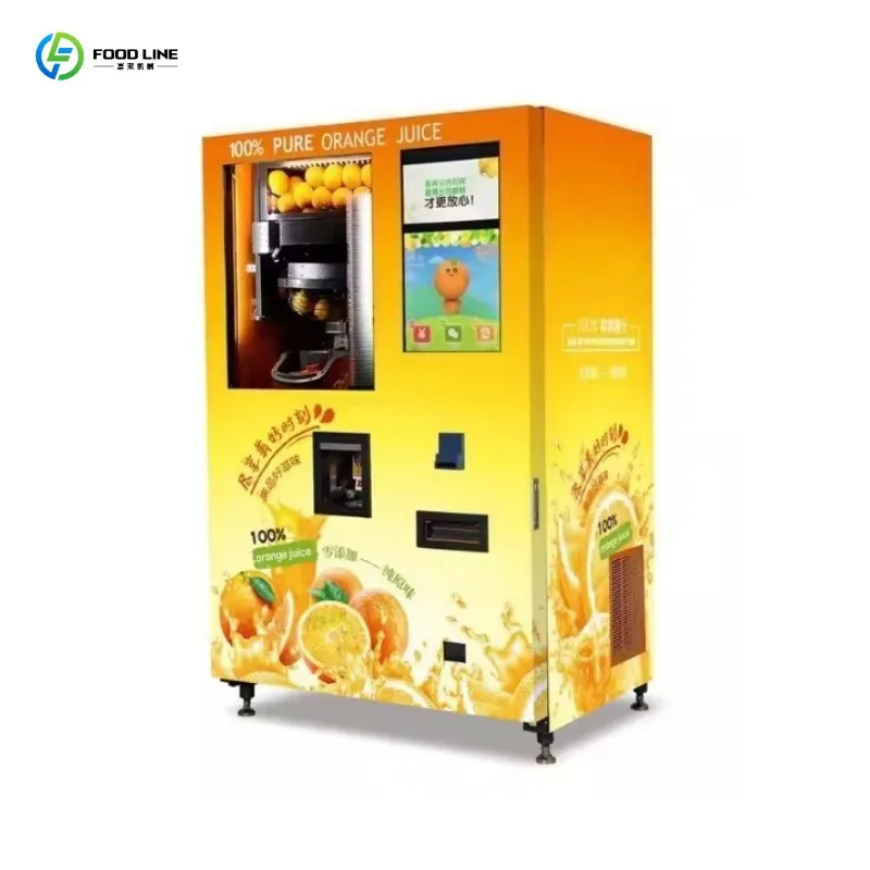 Fresh Orange Juice Vending Machine, Automatic Self-Service Juicer Low-Noise & Energy-Saving, Commercial Use for Mall Airport
