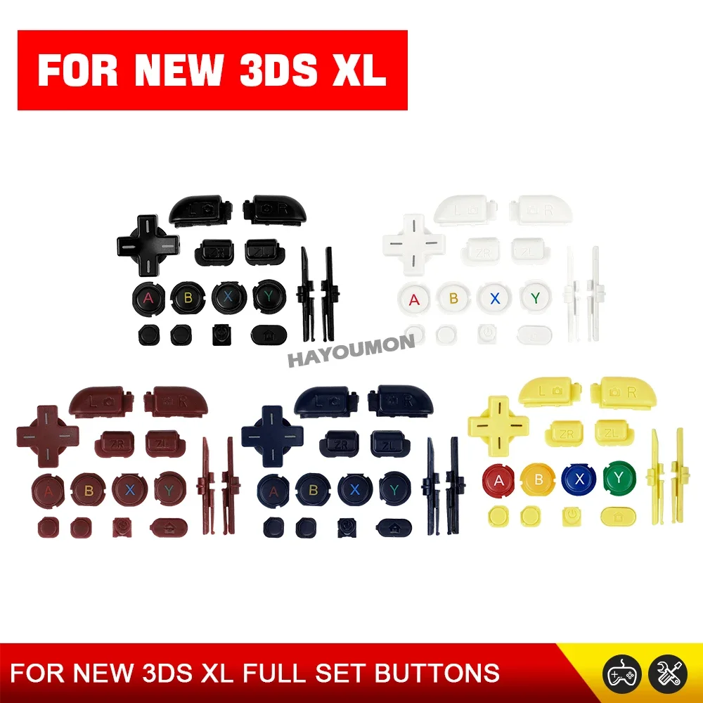 5 Farben ABXY Komplettset für NEW 3DS LL Kreuztasten Richtungspfeiltasten D-Pad Ein/Aus-Tasten für NEW 3DS XL Spielkonsole – Detail 1