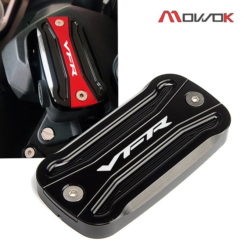 5 colors Black+red Motorcycle CNC Brake fluid reservoir cap For Honda VFR 800/800X Crossrunner/800F/1200X Crosstourer vfr