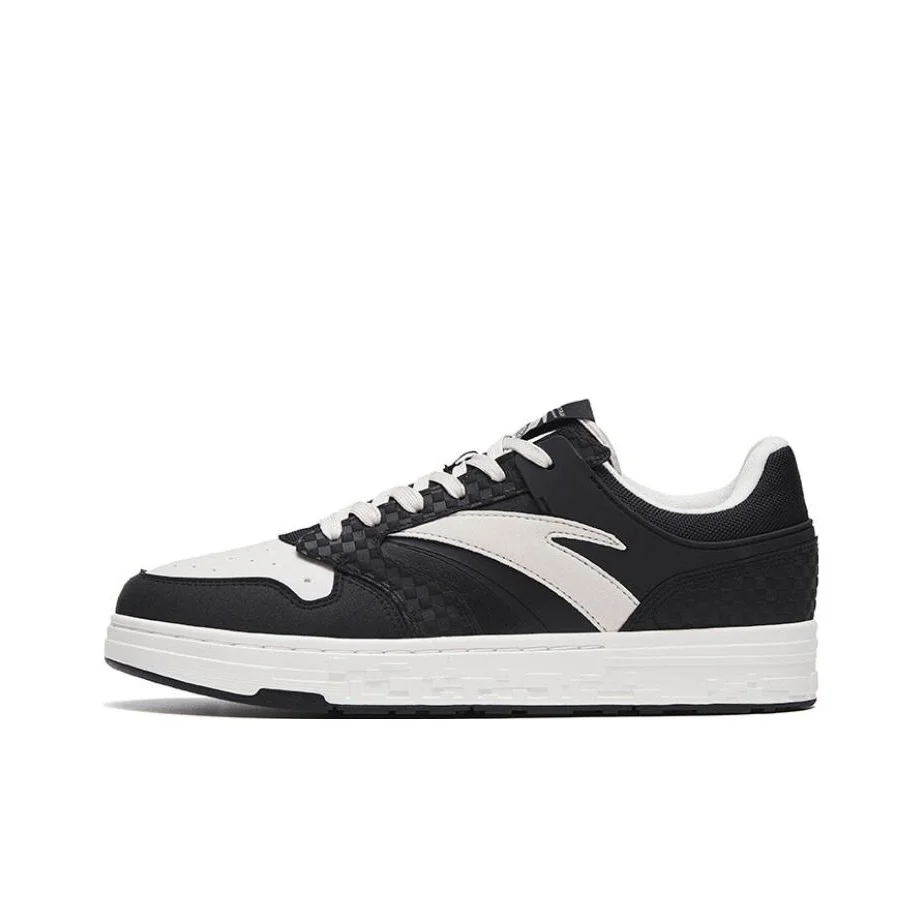 Anta Abrasion Resistant Lightweight Low top Skateboard Shoes Men's Black White 112318051-1