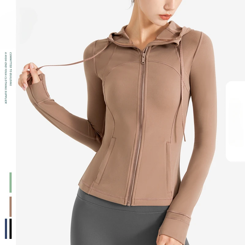 Winters Add Velvet Warm Yoga Shirts Women Slim Elastic Force Fashion Jackets Fitness Workout Running Blouse Hooded Long Sleeve