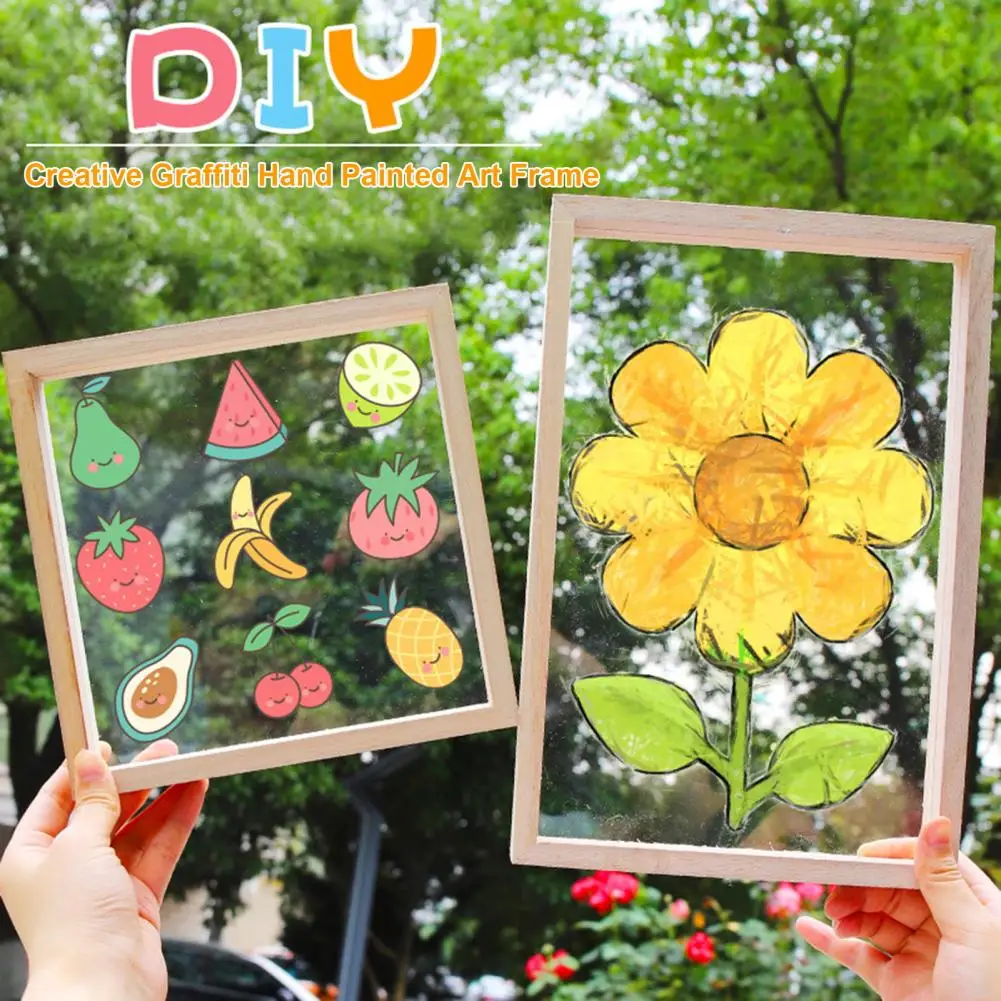 กรอบรูปงานฝีมือตกแต่งขอบโค้งมนแบบ DIY ของเด็กอนุบาลกรอบรูปงานฝีมือสำหรับเด็กสตูดิโออุปกรณ์สำนักงาน