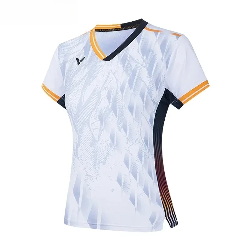 2025 جديد للنصر ملابس كرة الريشة مضرب الرياضة قصيرة الأكمام تي شيرت مريح للتنفس ماصة للعرق قمة رائعة #5