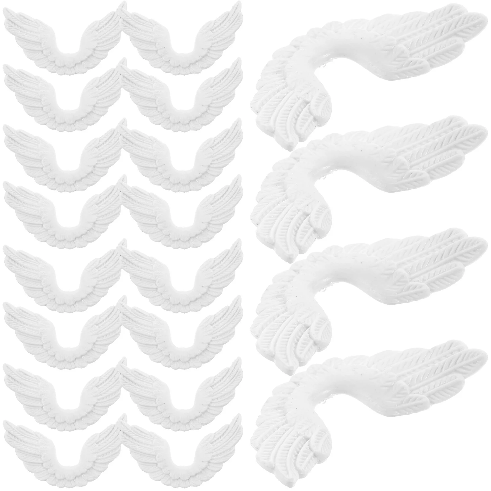 

24Pcs Angel Wings Accessories Plastic White DIY Christmas Ornament Craft Supplies for Shoes Bags Curtains Hats Gifts Decoration