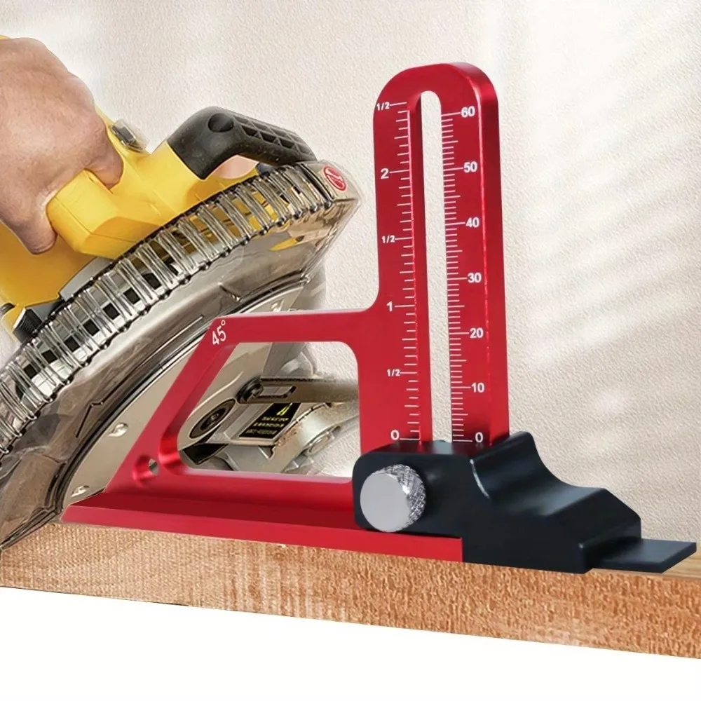 0-60mm Range Depth Gauge Tool Quick Setup Aluminum Alloy Height Measurement Gauge Adjustable Height Table Saw Measuring Tool