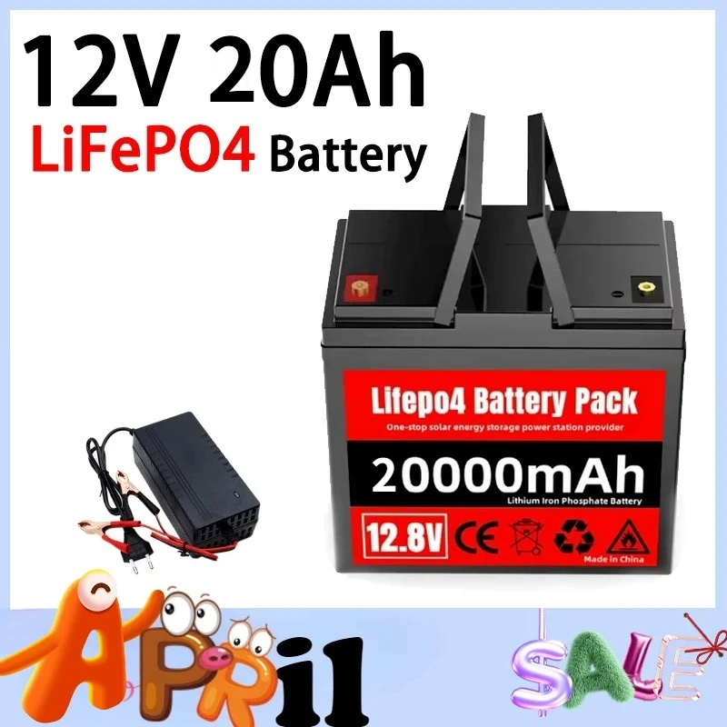 Lifepo4 battery 12V 20Ah  LiFePo4 Battery Pack Lithium Iron Phosphate Batteries Built-in BMS For Solar Boat No Tax
