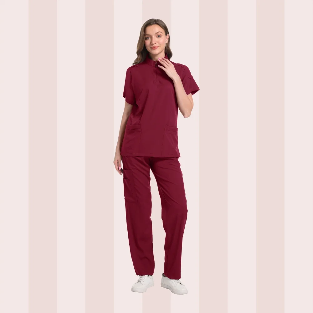 Uniforme médical d'infirmière de couleur Pure, tissu de haute qualité pour Salon de beauté, hôpital dentaire, soins chirurgicaux, ensemble de chirurgie clinique