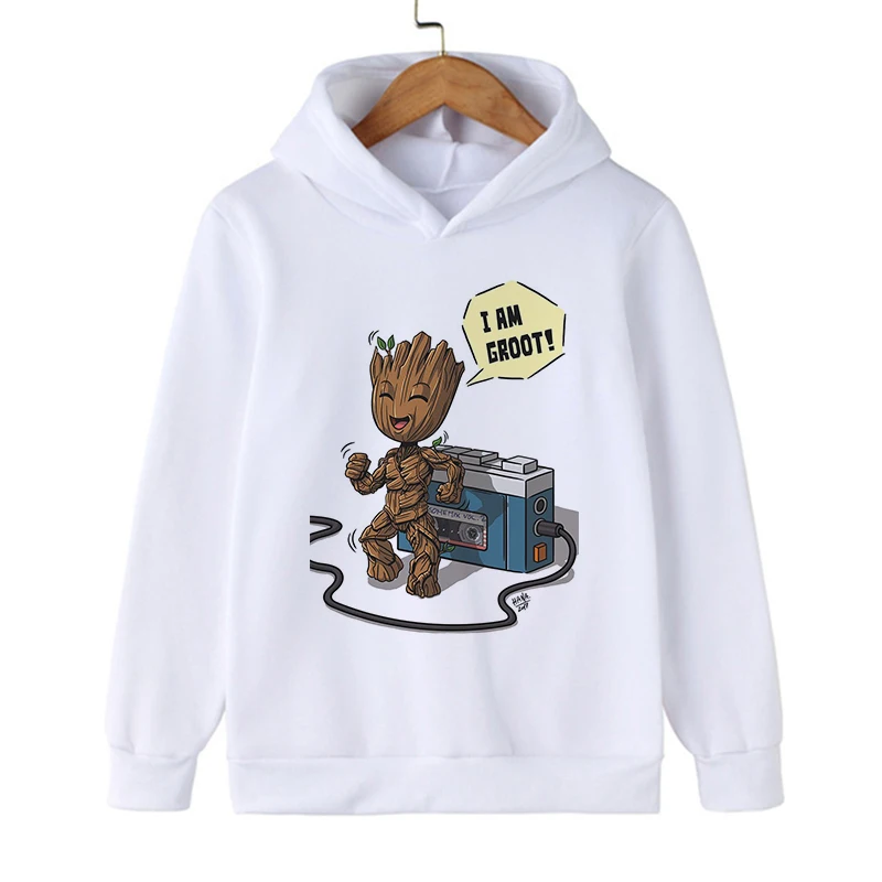 Cute Anime Movie Groot Sweatshirt Children Kids Tops  Hoodie I Am Groot Bady Hoodies Graphic Boys Girls Baby Sweatshirts Kawaii