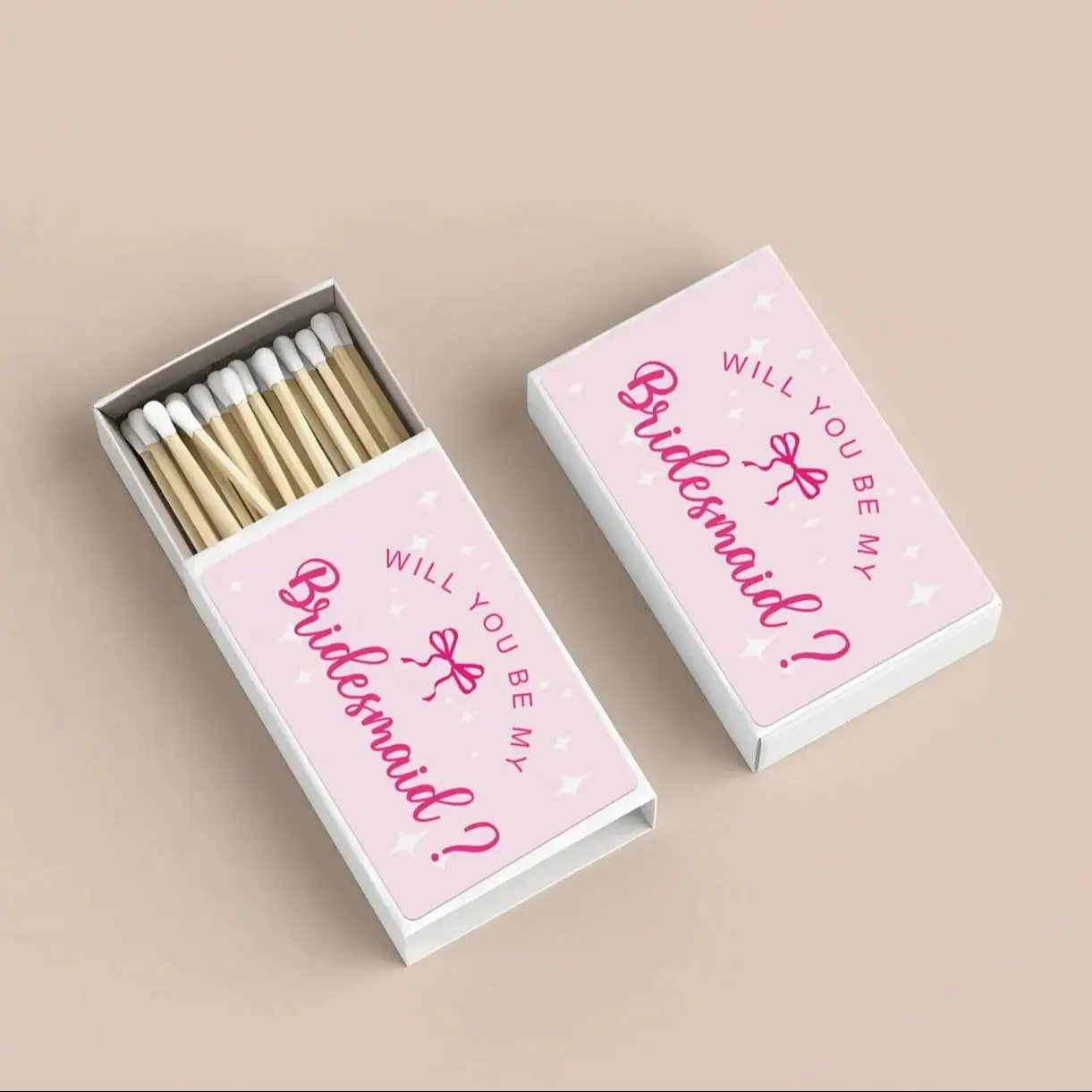 

Personalized MatchBoxes For Bridesmaid/Custom Maid of Honor Gift/ Matchbooks for Wedding/Bachelorette Party Favors/Bulk Custom