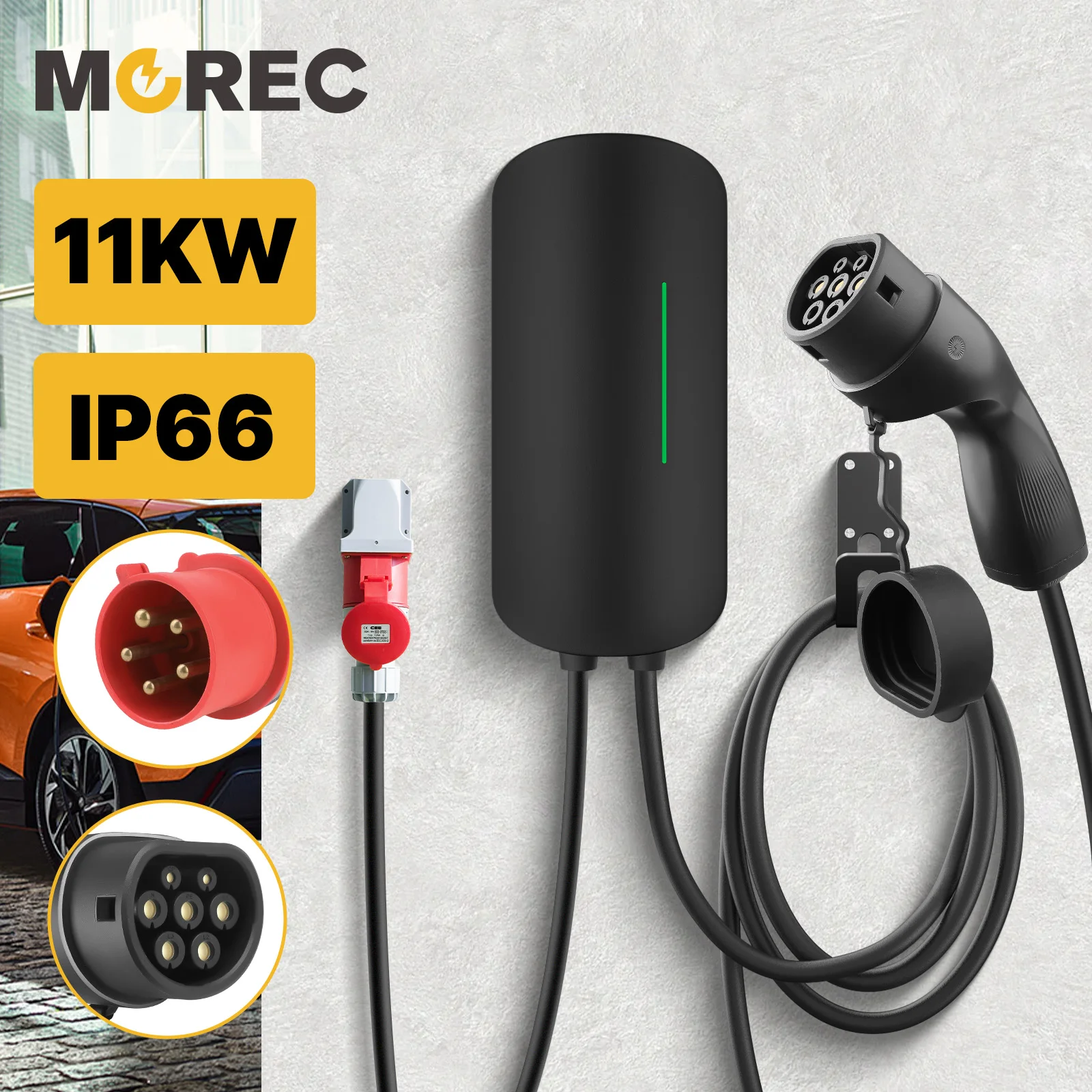 

Morec Wallbox Recharge Station 7KW Type 2 Single Phase Electric Vehicle Charger (6 meter recharge Chamber)