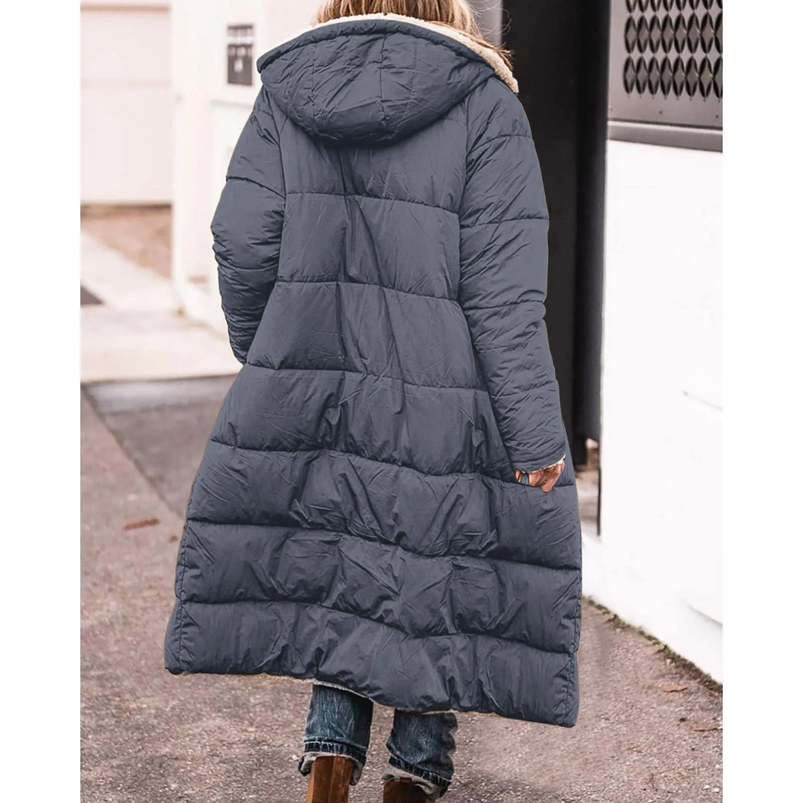 Women\'s Long Jacket Ladies Fashionable Warm Winter Coat Double Faced Long Sleeve Hooded Down Women Winter Jackets plus Size