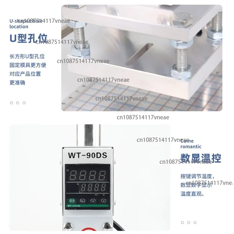 WT-90DS Digital Manual Hot Foil Stamping Machine Heat Press Embossing for PVC Card Leather Pencil Paper Bronzing