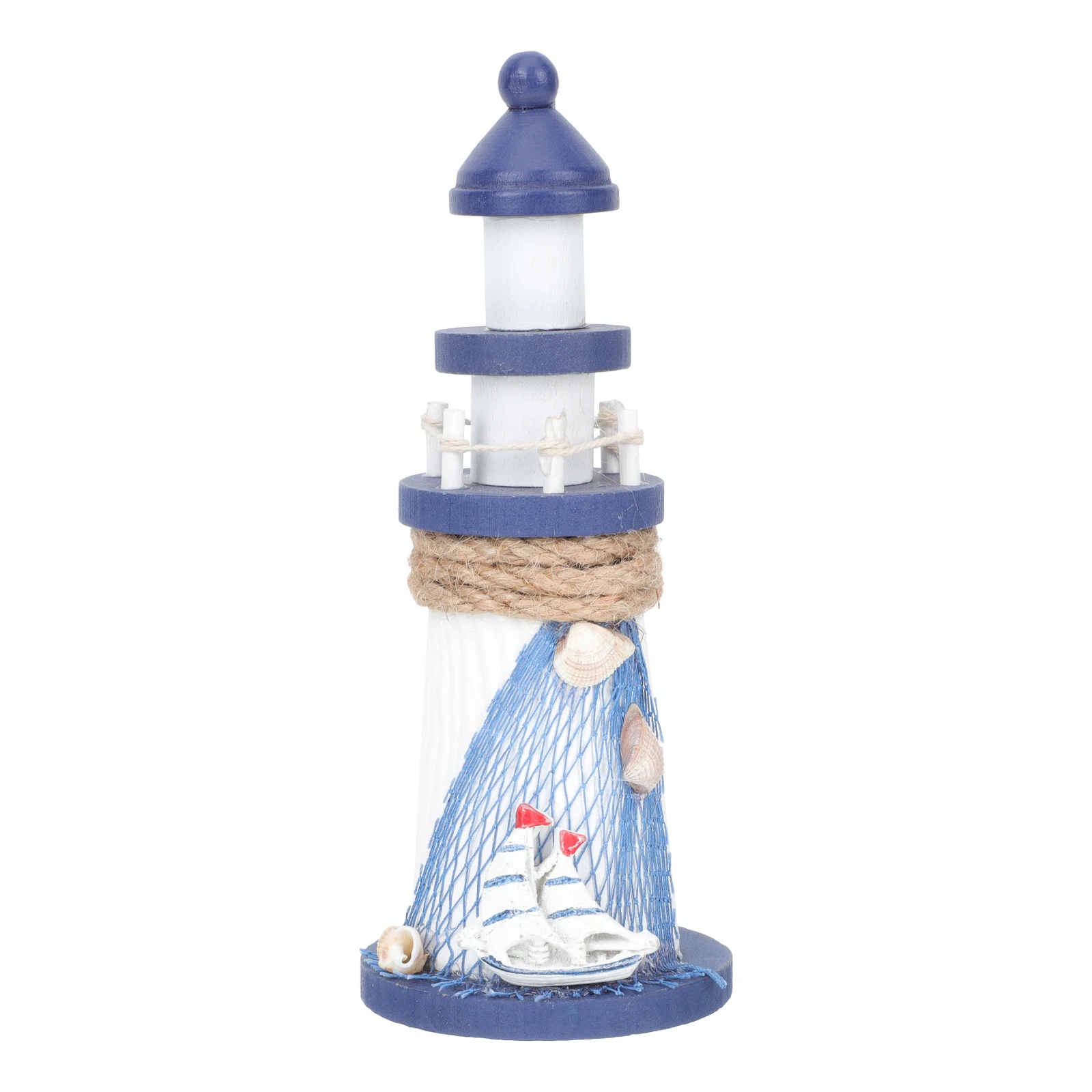 

Wooden Lighthouse Decorative Ornament Nautical Theme Desktop Adornment Mediterranean Style Small Lighthouse For Home Living Room