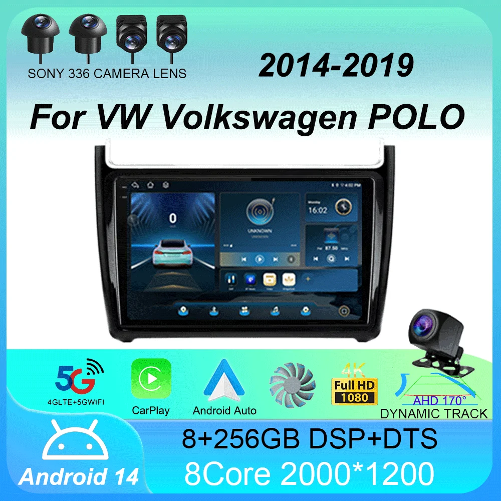 

Car Radio Android 14 GPS For VW Volkswagen POLO 2014 2015 - 2019 Carplay Auto Navigation 2 Din Head Unit Player DVD Video Stereo