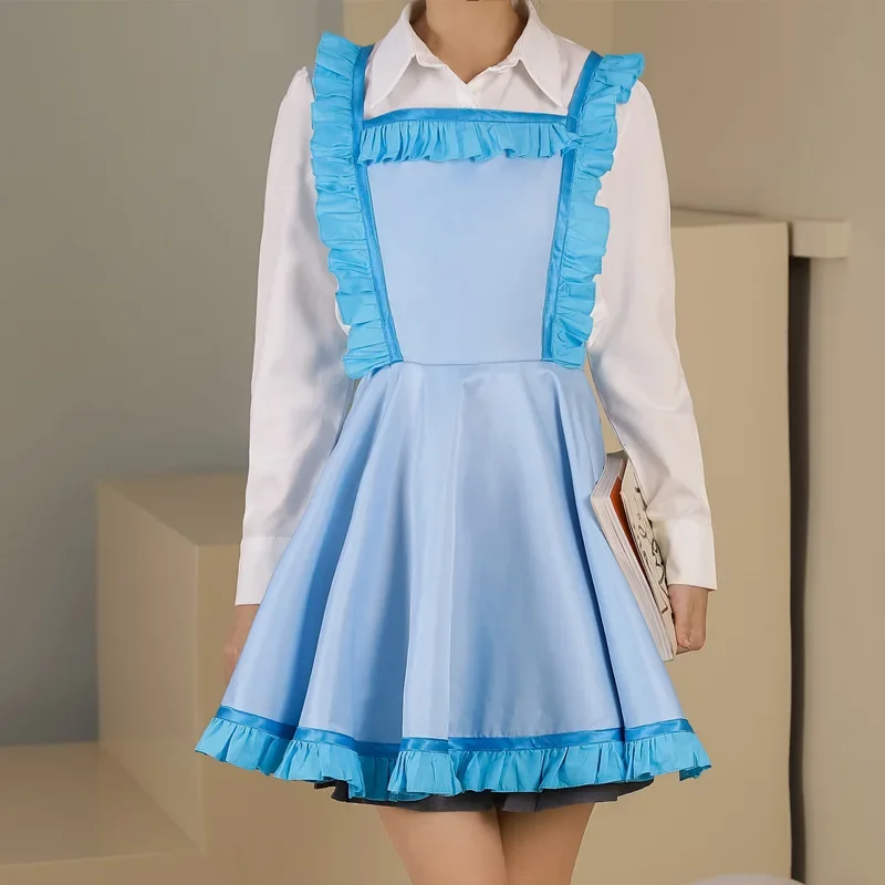 Aprons White Household Kitchen Waterproof Oil Proof Ruffle Edge Strap Overlapping Work Clothes Antifouling Simple Soild