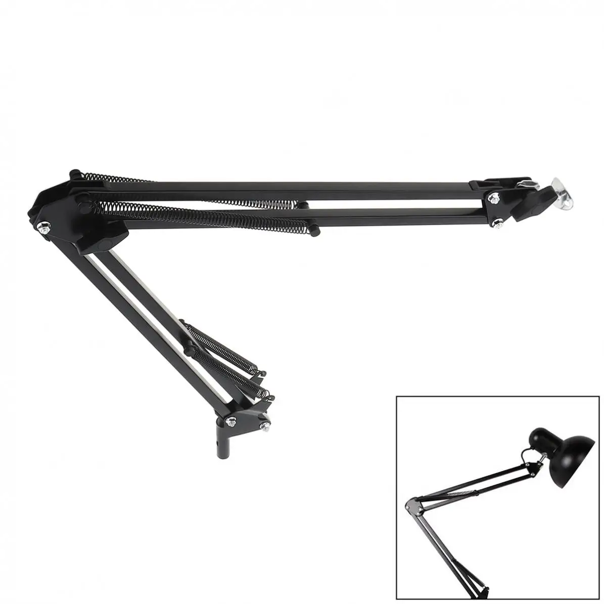 Universal Cantilever Flexible Arm Metal Holder Overhead Tripod Mount for Table Lamp / Microphone with Over length Swing Arm