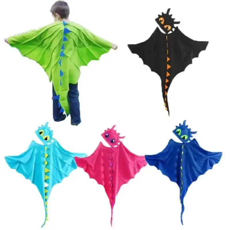 Capa y máscara de dinosaurio para niños y niñas, traje con capucha, disfraz de Halloween, máscara de Navidad, disfraces de Cosplay