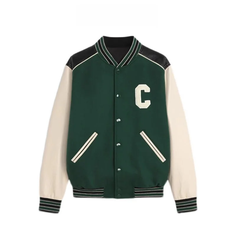 

Eeni Patchwork C-Ne Baseball Sle Loose Flight Jaet, осенне-зимняя верхняя одежда, женская прямая трубка Long Sve