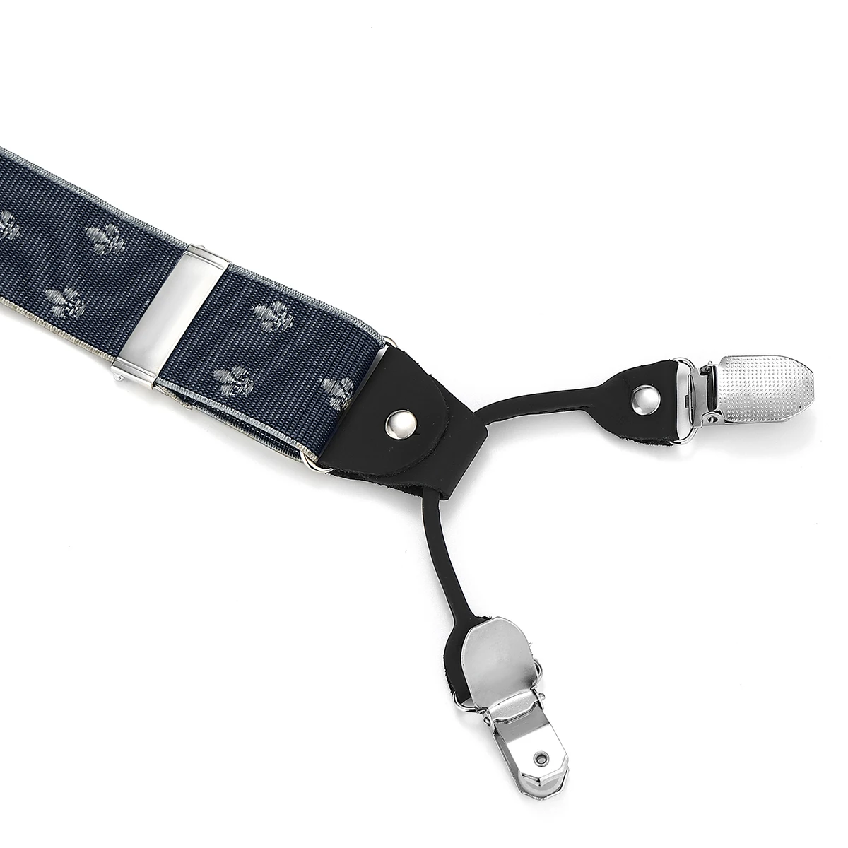 Серый жаккардовый стиль в британском стиле ретро, мужской костюмный костюм с шестью зажимами, аксессуар для брюк, нескользящие подтяжки.