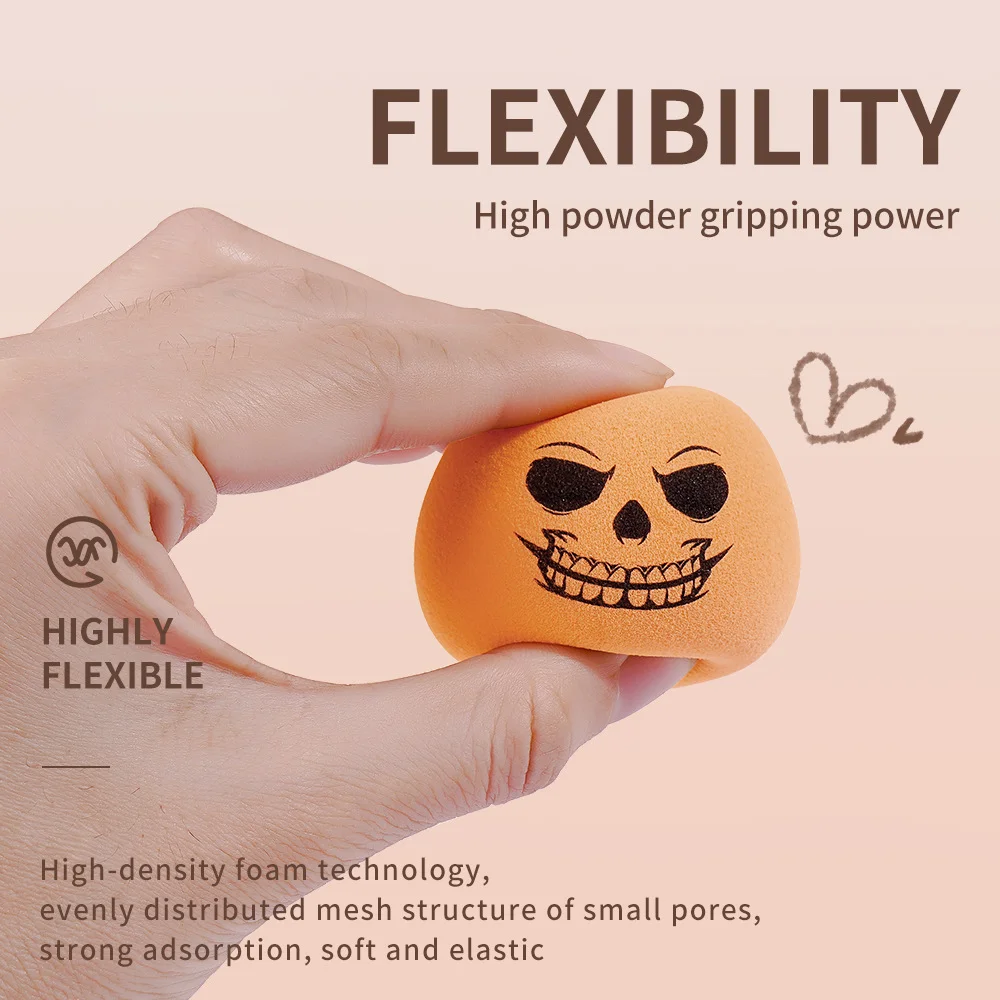 5 قطع هالوين اليقطين ماكياج الإسفنج لينة التجميل نفخة نطاط الجمال الإسفنج خلاط ل لا تشوبه شائبة الأساس المخفي مسحوق