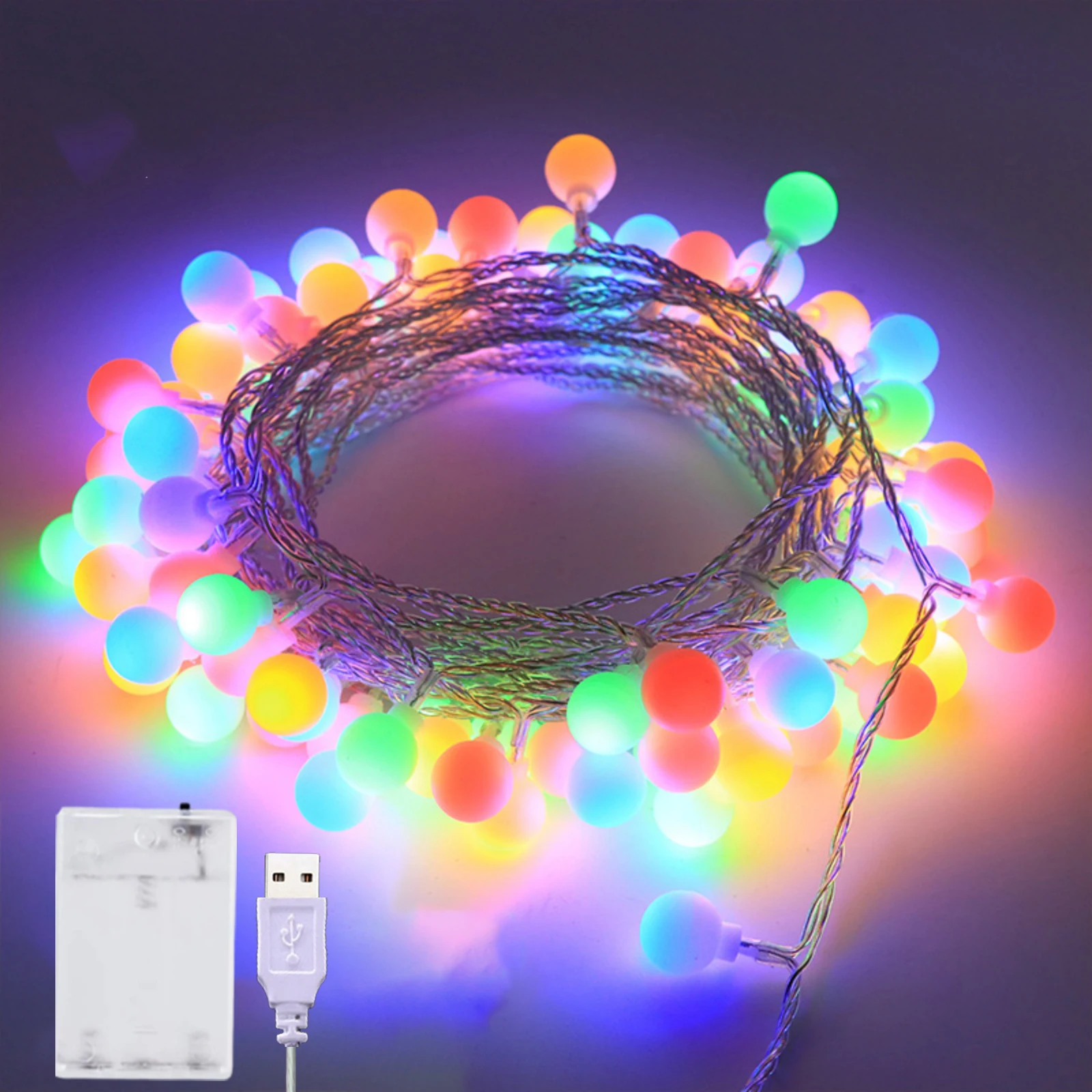 Milky White Fairy Lights Globe LED String Lights Outdoor USB/Battery Operated Ball 10M for Garden Wedding Patio Party Decoration