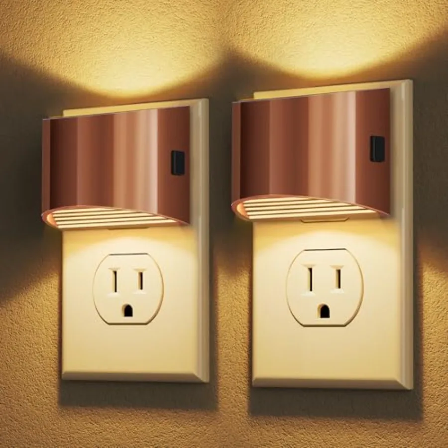 

LED Night Light[2 Pack], Night Lights Plug into Wall, 3 Level Brightn Adjustable Plug in Night Light, Dusk to Dawn Sensor Night