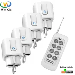 Wenqia 110V 220V 433MHz Wireless Remote Control Socket Switch 16A EU FR Plug Adapter Electrical Outlet for ON OFF Appliance Ligh
