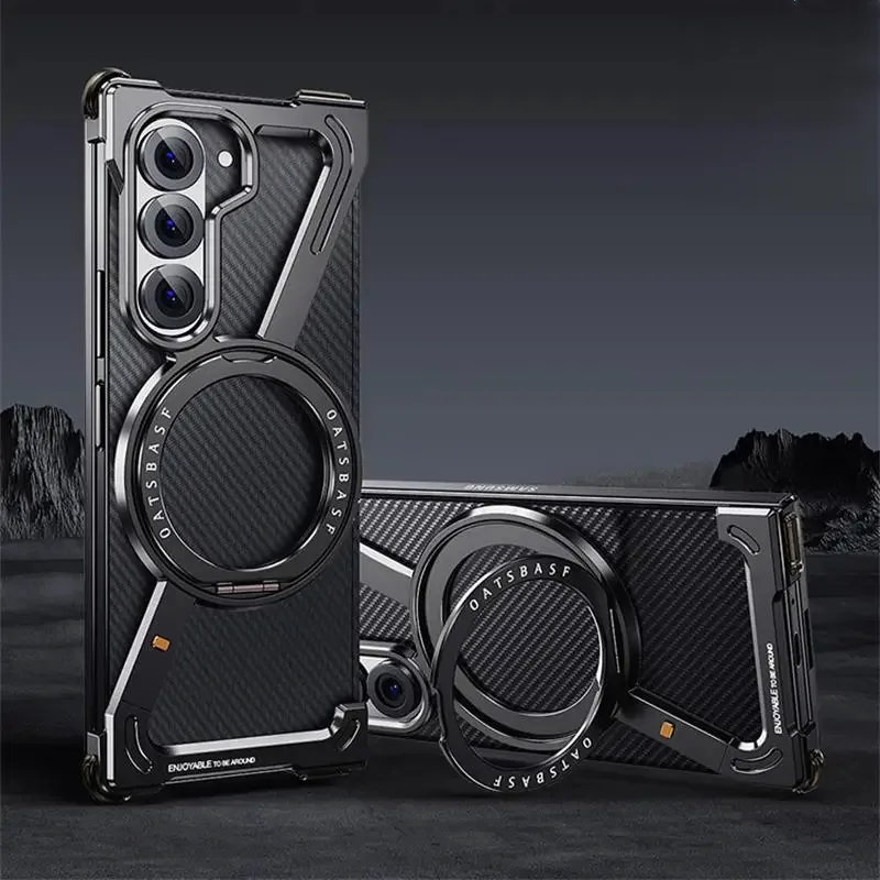 

Eary Frameless Case for Samsung Galaxy Z Fold 7 for Magsafe 360°Rotating Magnetic Stand Metal Shockproof Protector Phone Cover