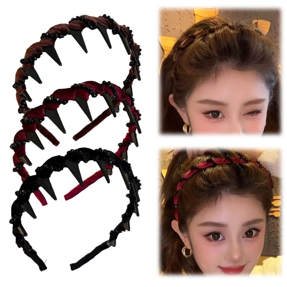 3 قطع من رباط الشعر المزخرف مع 5 ربطات شعر عصرية غير قابلة للانزلاق وإكسسوارات شعر أنيقة هدايا للنساء والفتيات #2