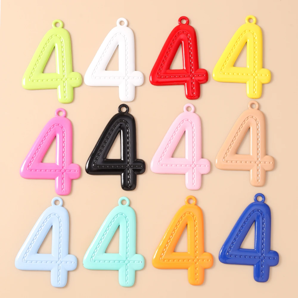 Leslie 5 Stück 51 mm niedliche 0-9 Zahlenanhänger für Schmuckherstellung, DIY Ohrringe, Anhänger, Halsketten, Armbänder, Bastelbedarf – Detail 6