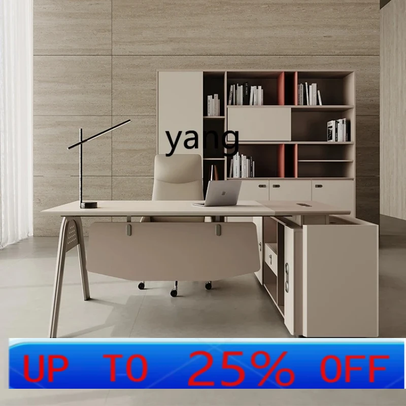 

Lmm Simple Modern Executive Desk and Chair Combination Office Single Manager Desk Household