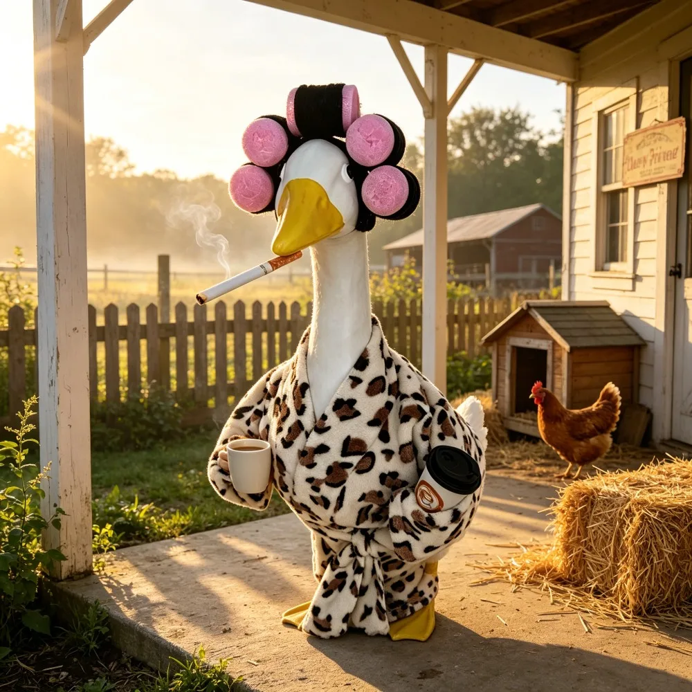 New Cow Pattern Costume for 23 Inch Porch Goose Statue Funny Farm Style Cement Lawn Goose Outfit Outdoor Yard Garden Farm Decor