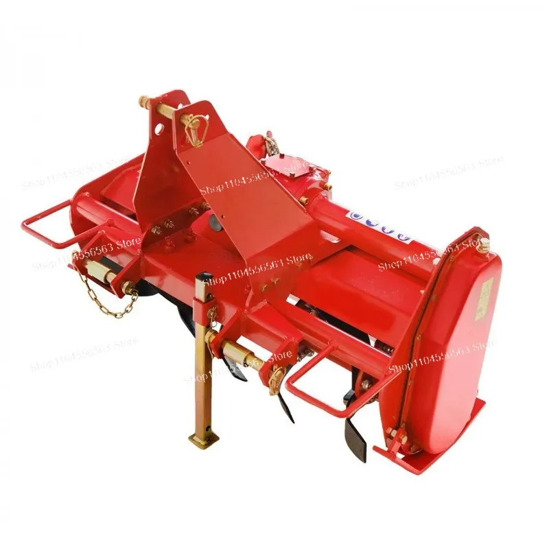 Three-point tractor rotary tiller for soil preparation