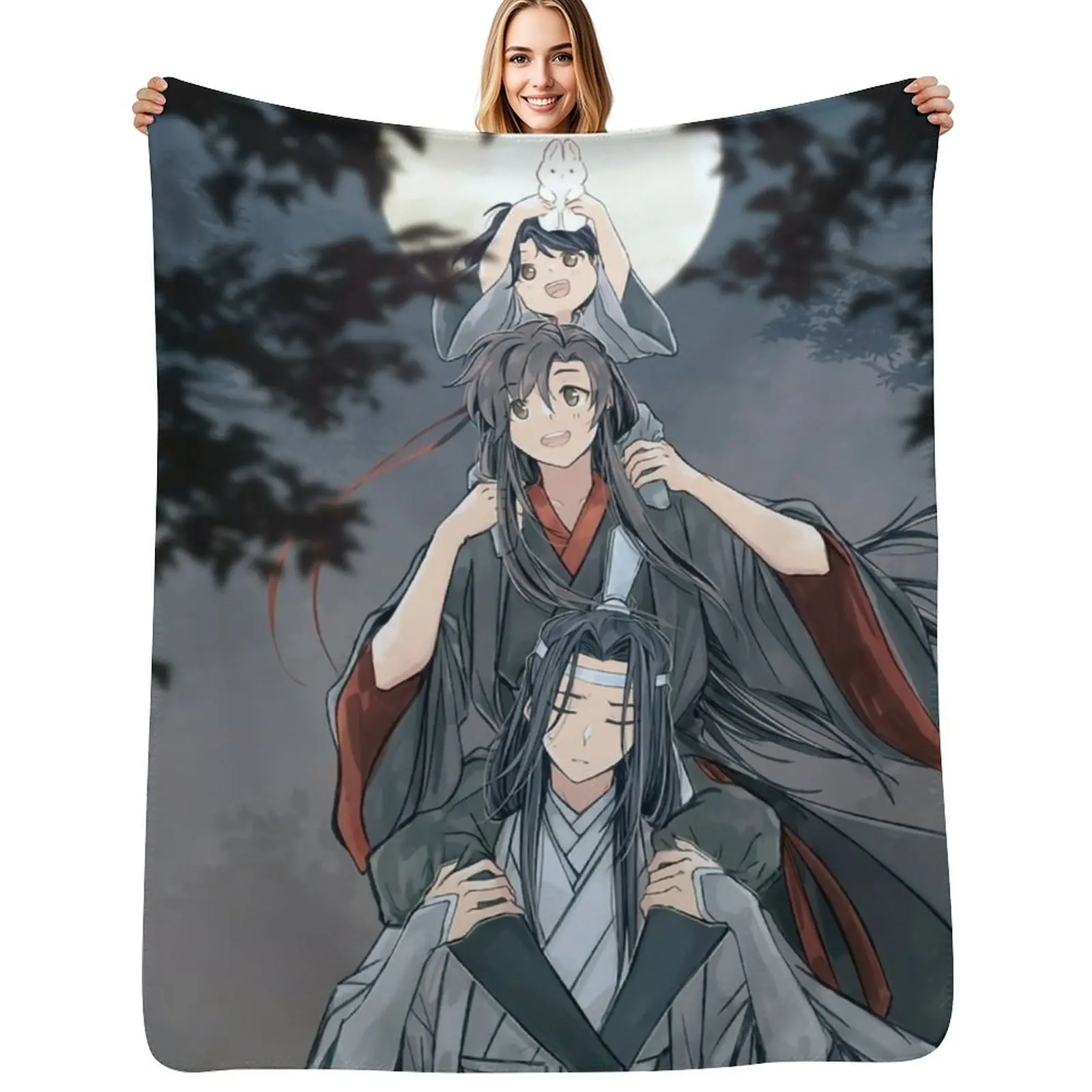 Copia de WangXian The Untamed Throw Blanket Plush Decorative Beds Cute Winter beds halloween Weighted Blankets