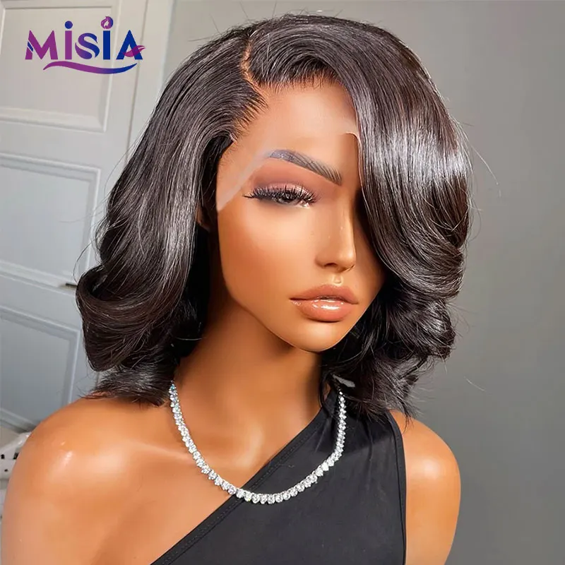 

Loose Curly Short BOB Wig Side Part Lace Human Hair Wigs for Women Body Wave Brazilian Wig Wavy Perruque Cheveux Humain