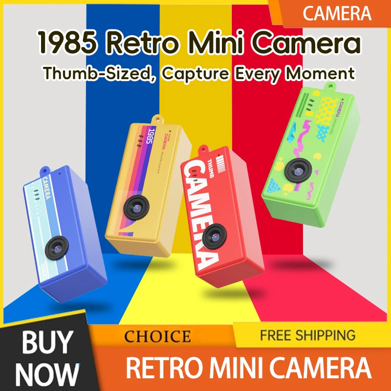 Retro Mini Keychain X7 Camera 1080p Hd Recorder Thumb Camera Built-In Flash 70.2° Wide Angle Lens Ccd Camera With Tft Lcd Screen